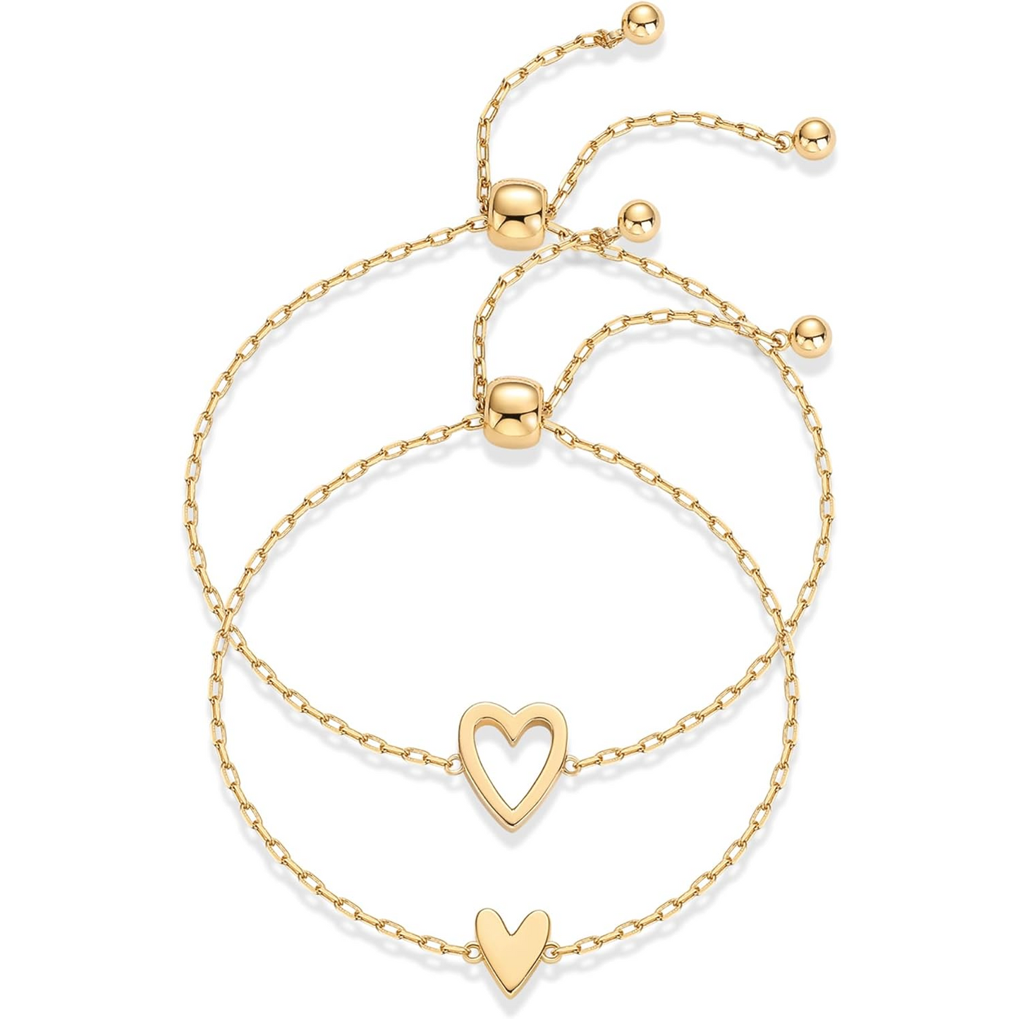 Conjunto de Pulseiras Corações Compartilhados