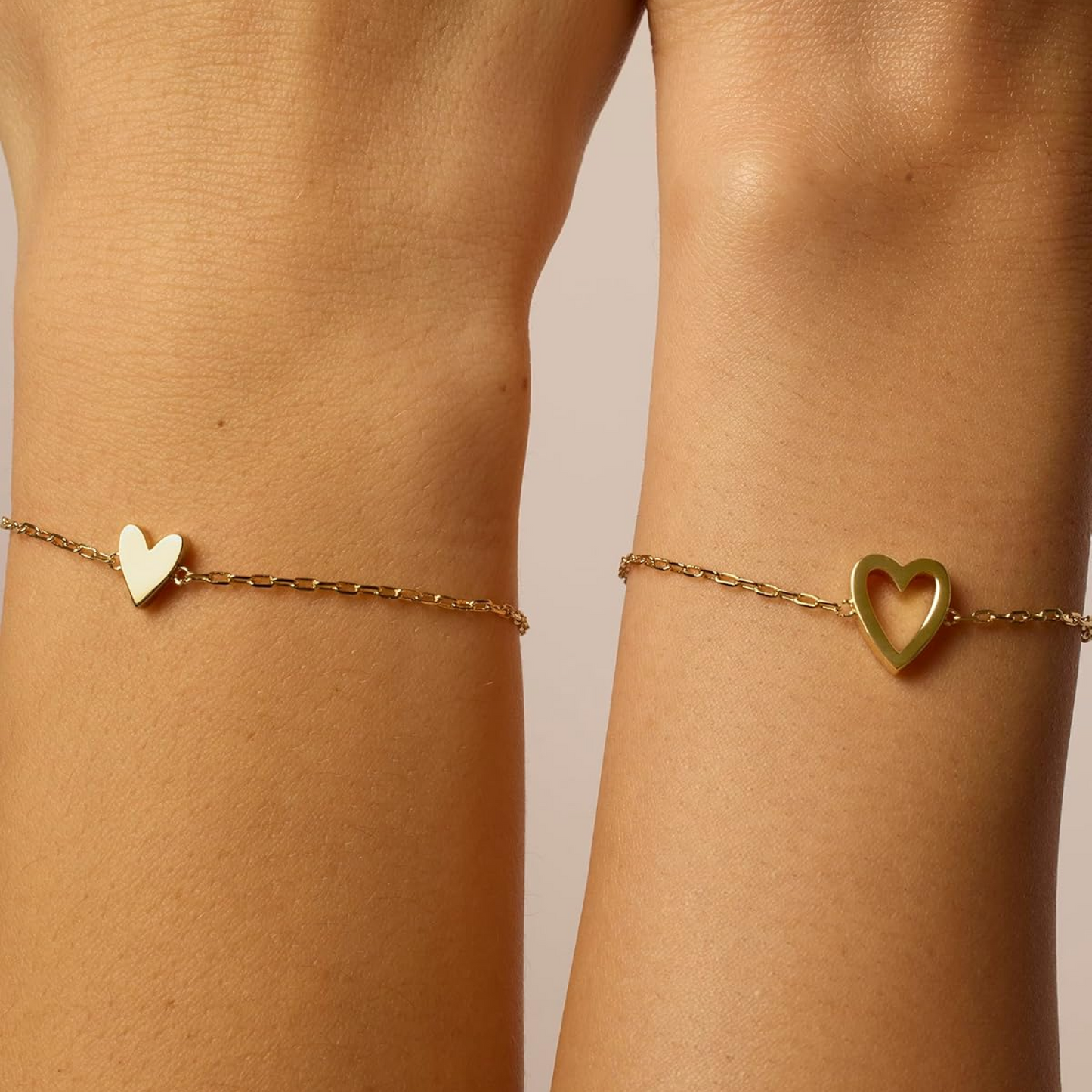 Conjunto de Pulseiras Corações Compartilhados