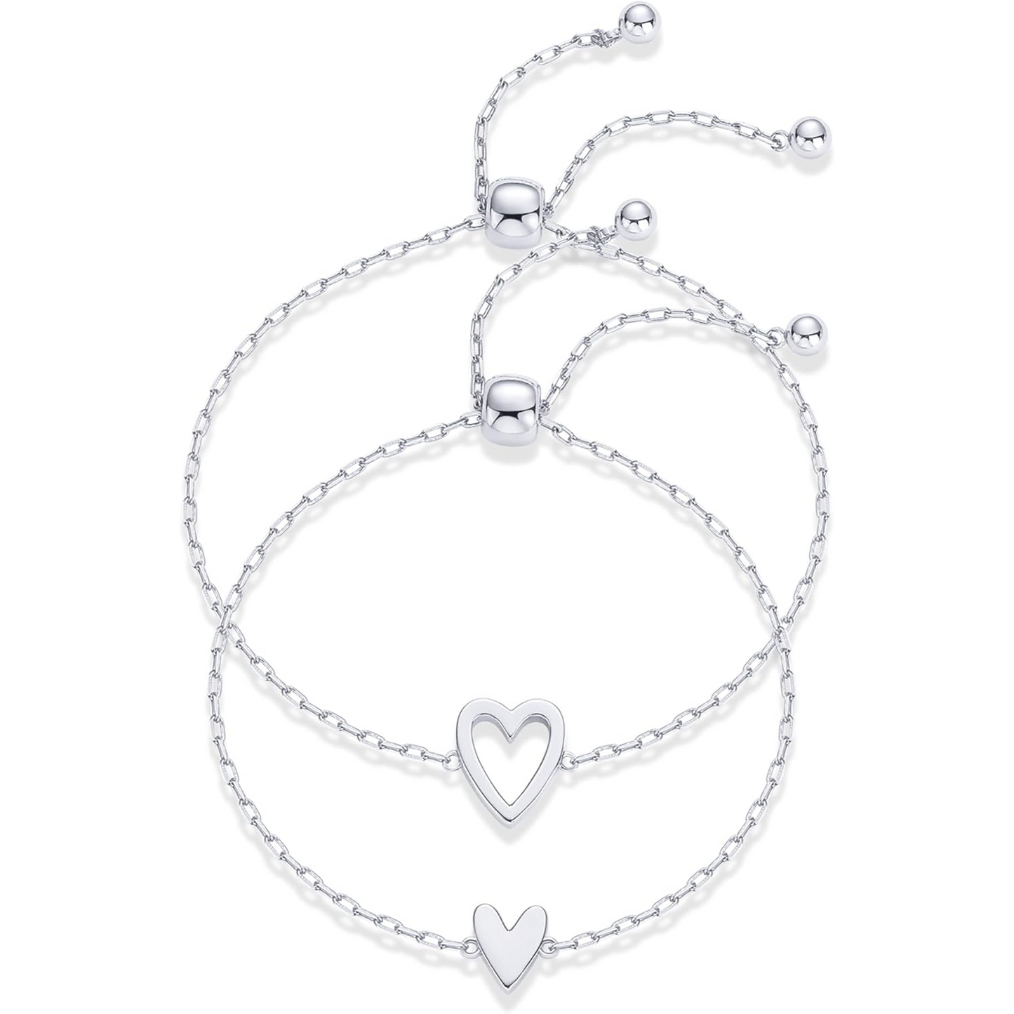 Conjunto de Pulseiras Corações Compartilhados