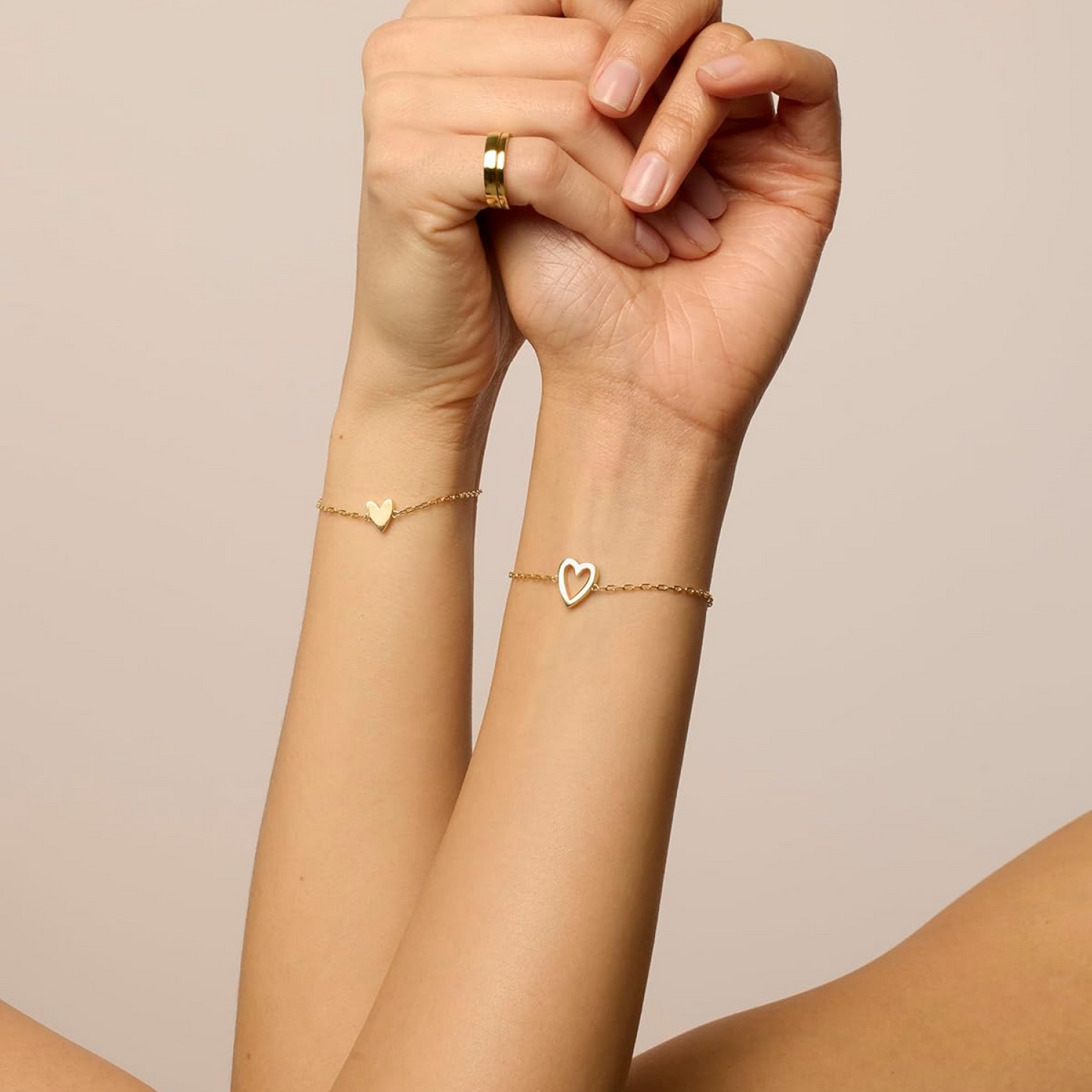 Conjunto de Pulseiras Corações Compartilhados