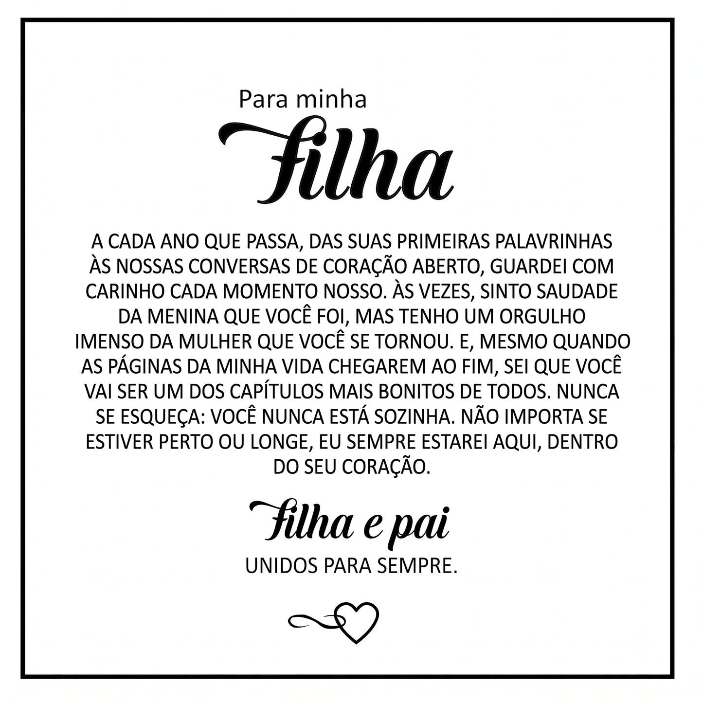 Pulseira "Para a Minha Filha" — Conexão Eterna
