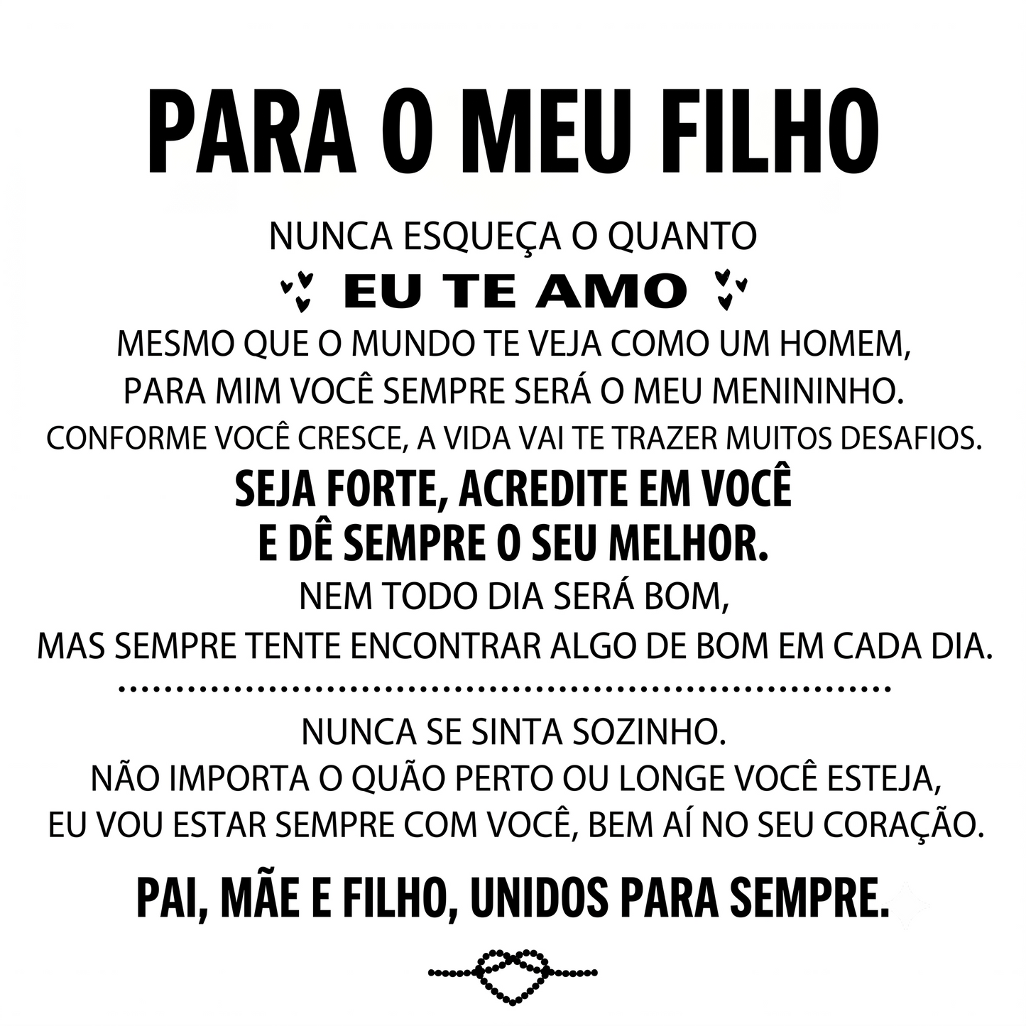 Pulseira Gravada "Para Meu Filho"