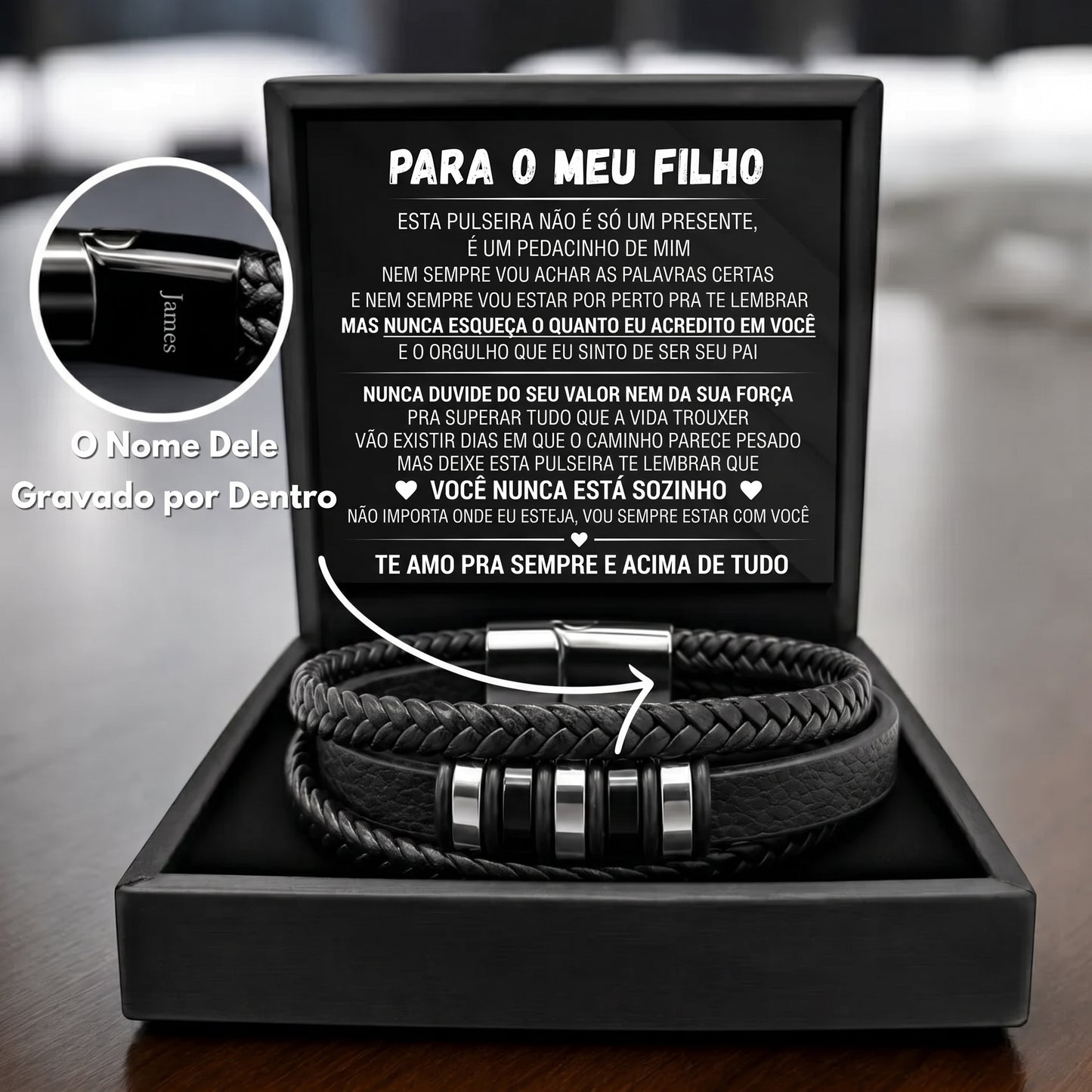 Para Meu Filho – Pulseira Nunca Sozinho