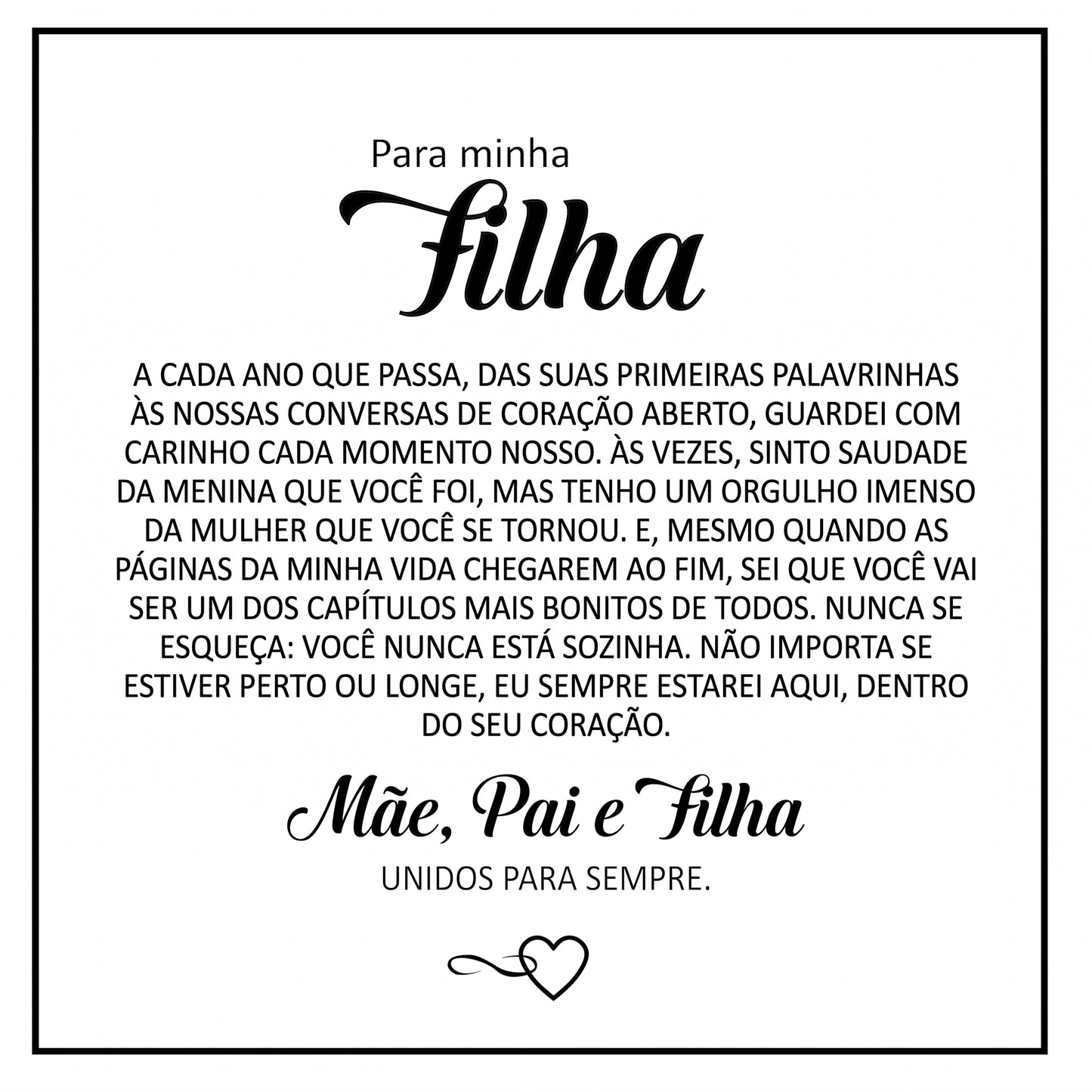 Pulseira "Para a Minha Filha" — Conexão Eterna