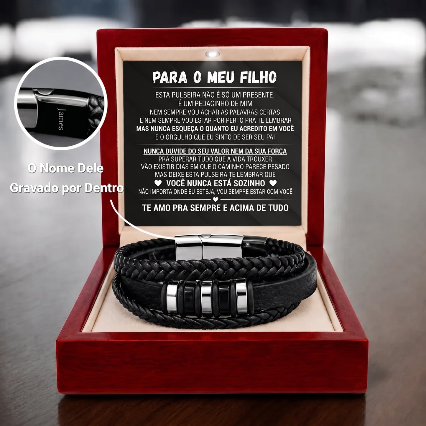 Para Meu Filho – Pulseira Nunca Sozinho