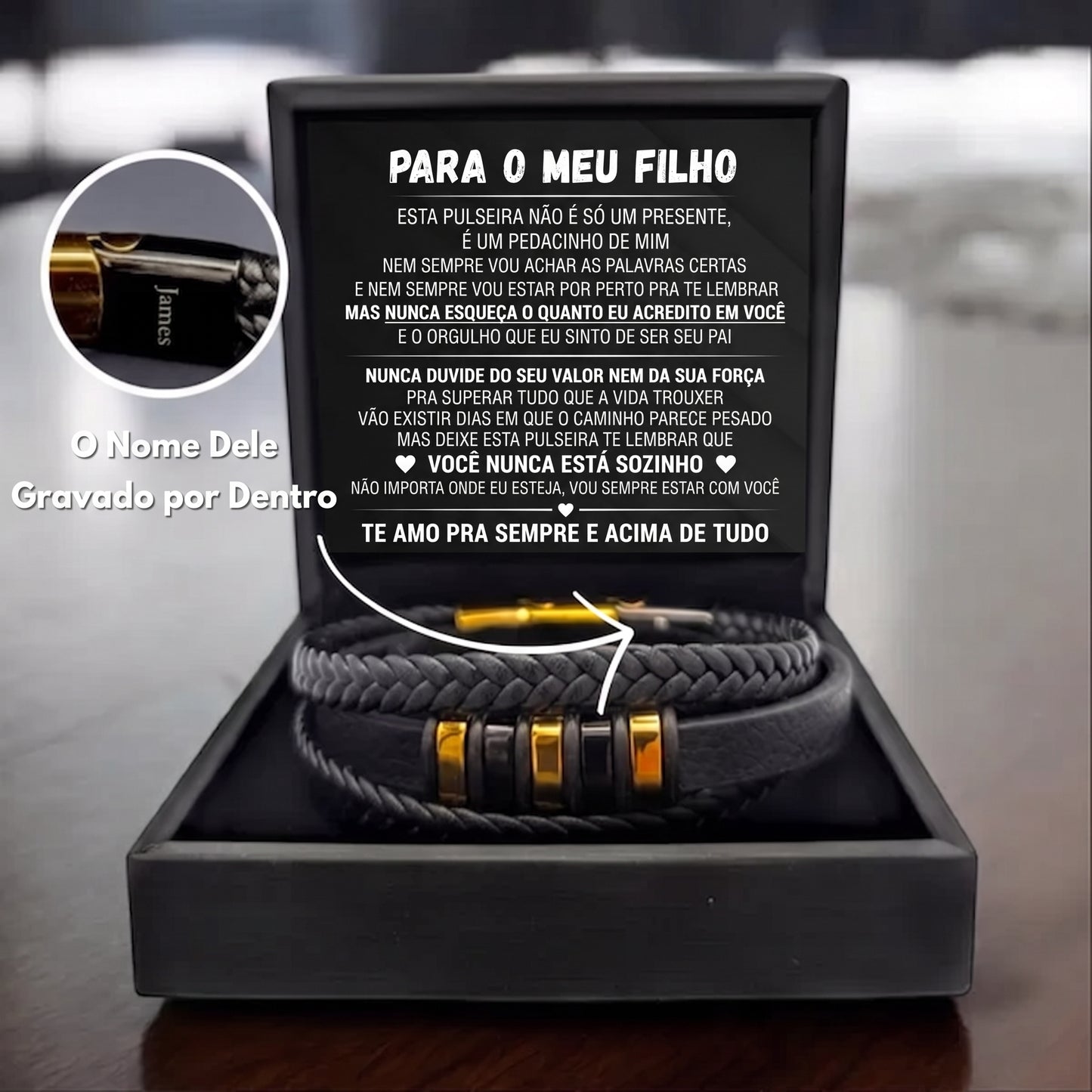 Para Meu Filho – Pulseira Nunca Sozinho