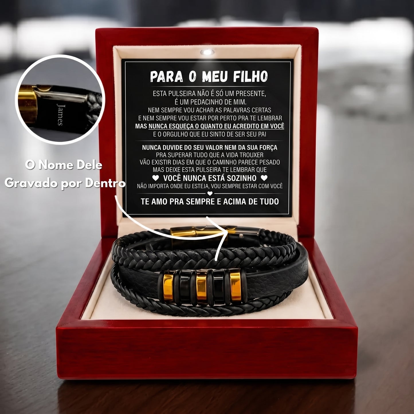 Para Meu Filho – Pulseira Nunca Sozinho