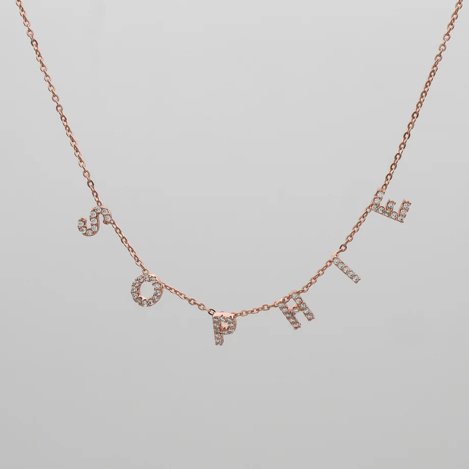 Colar de Nome com Diamantes